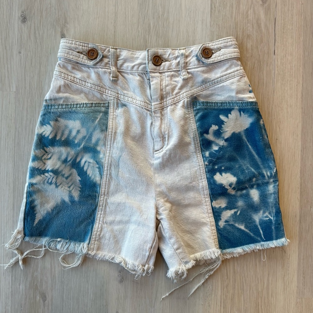 Hand-Made Free People Cyanotype High Waisted Shorts